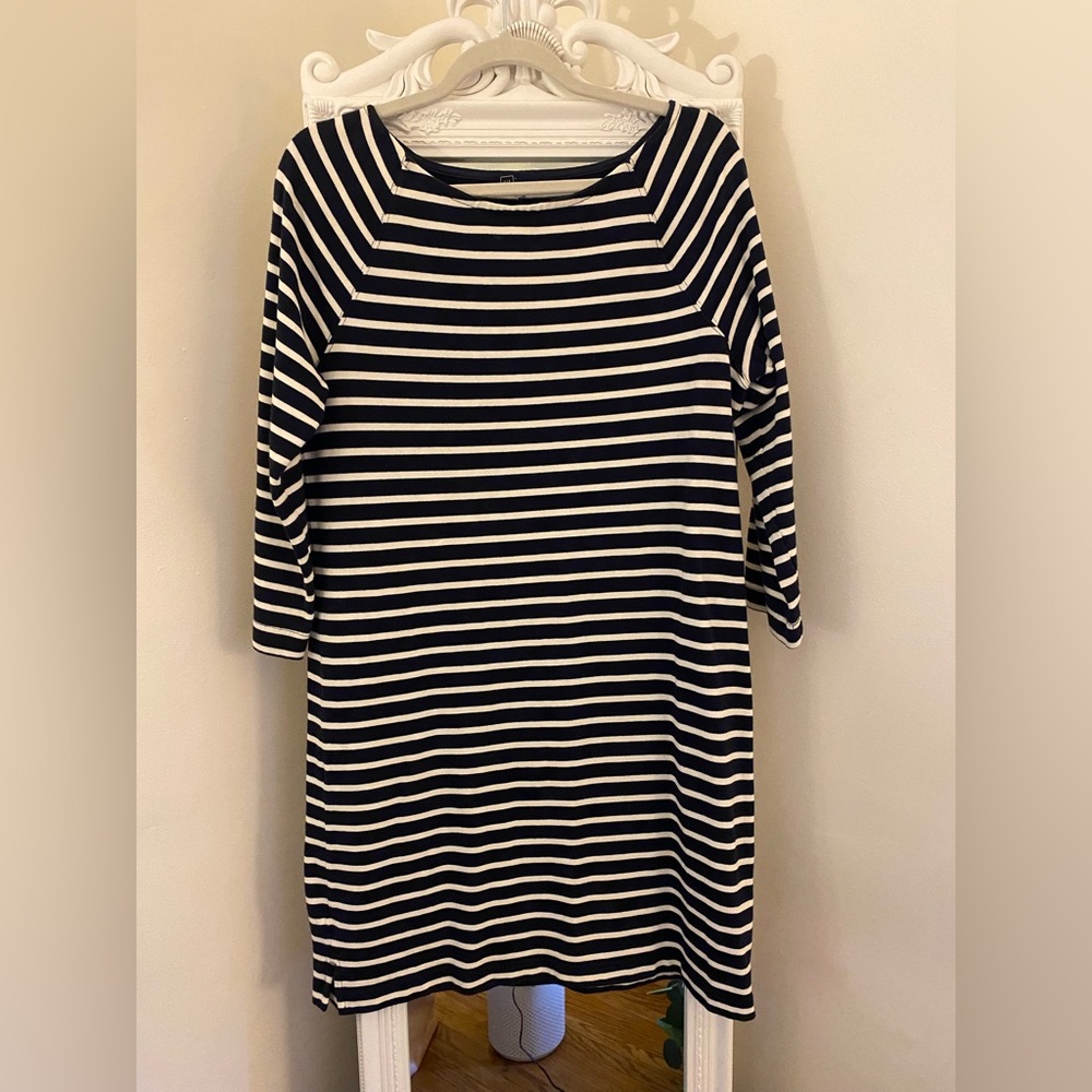 Striped Navy and White Dress